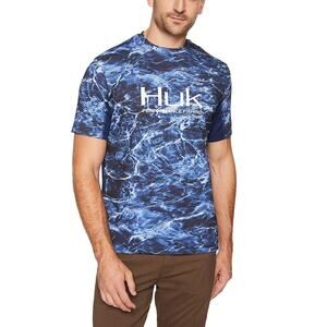 Huk Performance Fishing Men L The Icon Serie Mossy Oak Elements Agua Tshirt Flaw